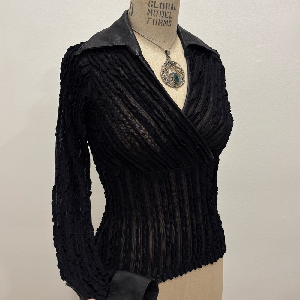 Black Vintage Mesh Blouse